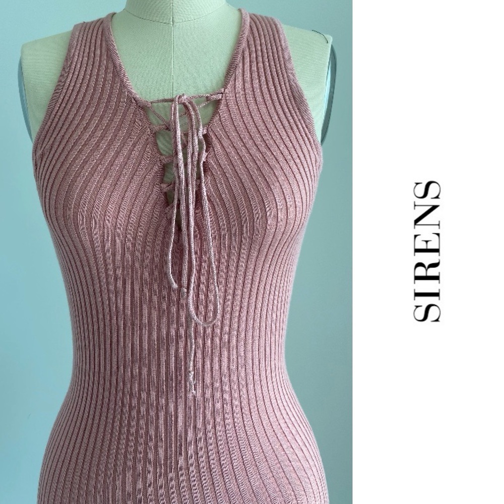 Sirens - Mauve Knit Tank MIDI Dress